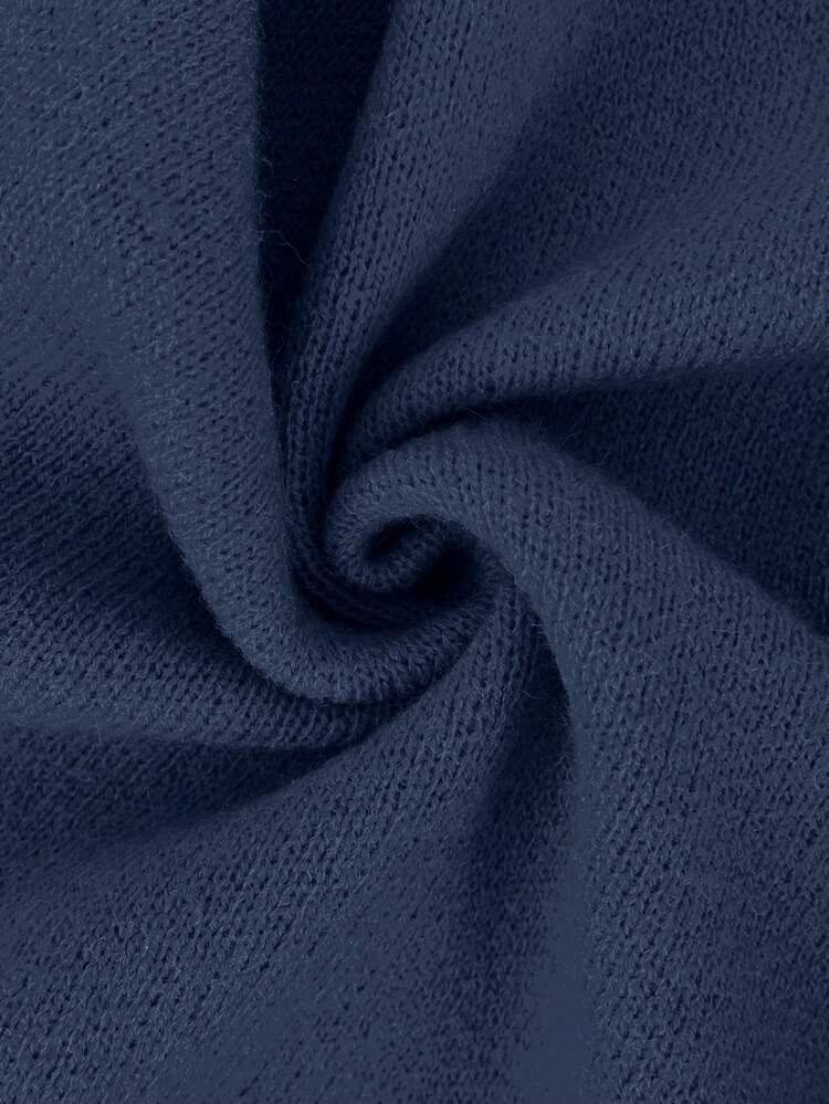 Franclia Elegancki damski golf w jednolitym kolorze, prążkowany, dopasowany, z długim rękawem, zapinany na zamek, w połączeniu z elastyczną talią, wąską, rozkloszowaną nogawką, dzianinowy sweter dwuczęściowy, zimowy, wysoki, dwuczęściowy zestaw, strój dwuczęściowy, damski, dwuczęściowy zestaw, damski, dwuczęściowy zestaw, dzianinowy zestaw dwuczęściowy, strój dwuczęściowy, damski, dwuczęściowy zestaw spodni - Granatowy - Zobacz 5