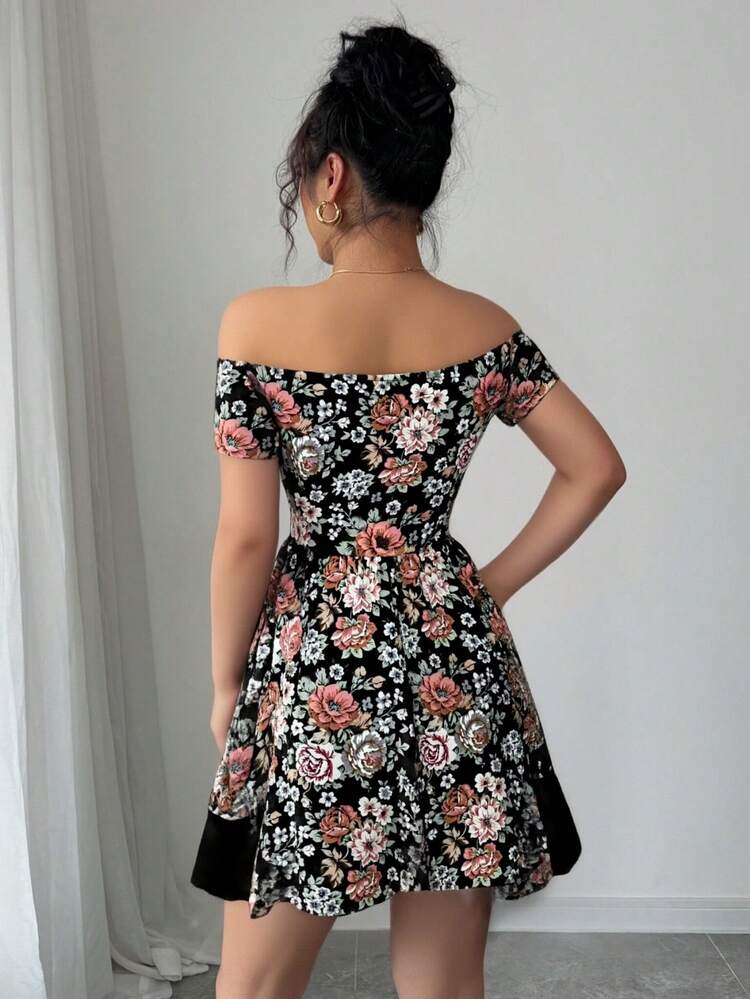 Floral Off-Shoulder Women's Summer Dress
