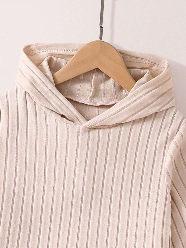 Ribbed Hoodie And Flare Pants Set