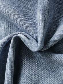 SHEIN Vintaside Kids 这款女婴时尚牛仔连衣裙饰有精美的花卉刺绣，配有大领子，适合外出、购物、聚会、休闲居家穿着以及夏季户外活动。 - 淺色水洗藍 - 查看 9