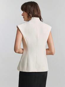 Ontre 2026 Noutăți primăvara/vara, sosire nouă, îmbrăcăminte business casual vintage elegantă, versatilă, asortabilă, îmbrăcăminte Nashville, ținută de Ziua Îndrăgostiților, camisol casual de culoare solidă pentru femei, cu nod în față, pentru primăvară/vară, navetă urbană, ținută business casual pentru femei, vestă vintage albă pentru invitați la nuntă