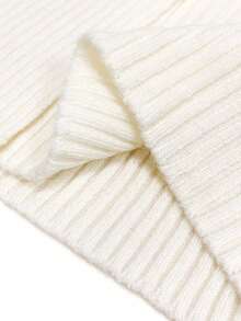 Franclia New Elegant V-Neck Design Solid Color Pullover Sweater For Women, Versatile For Autumn, Christmas - White - View 7