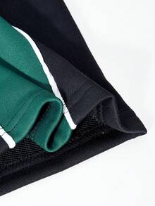 SHEIN ChillGRL Pantaloni larghi sportivi con blocchi di colore casual e ampi per ragazze pre-adolescenti, adatti per l'uso quotidiano, il tempo libero e l'abbigliamento da strada, primavera/estate - nero - Visualizzare 6