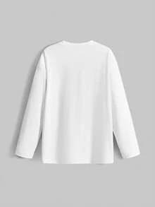 ROMWE Grunge Punk Women's Punk Cross Distressed Print Pullover Sweatshirt - White - View 2