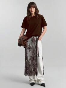 Ontre 2026春夏新款女士系带侧裙，时尚百搭，适合都市通勤、商务、休闲、派对、婚礼宾客等场合，尽显优雅气质。 - 棕色 - 查看 3