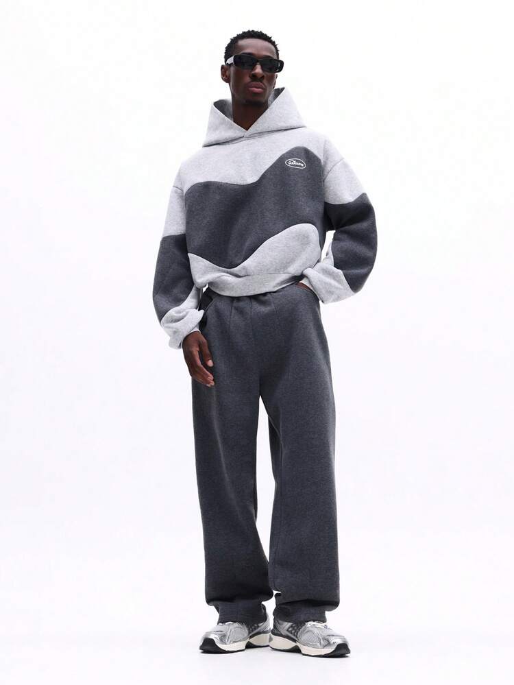 Contrast Hoodie And Sweatpants Set