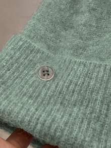 Franclia Women's Solid Color Round Neck Raglan Sleeve Sweater And Knitted Skirt 2-Piece Set - Green - View 6