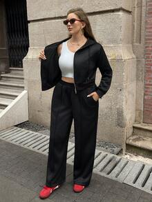 Muchica Bộ 2 áo hoodie có khóa kéo lót giữ nhiệt cỡ lớn - màu đen - Xem 6