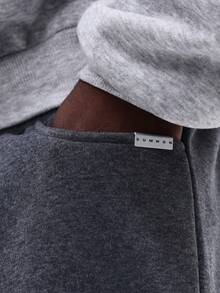SUMWON Contrast Colorblock Hoodie And Sweatpants Co-Ord Set With Centre Pocket And Ribbed Cuffs - Grey - View 6