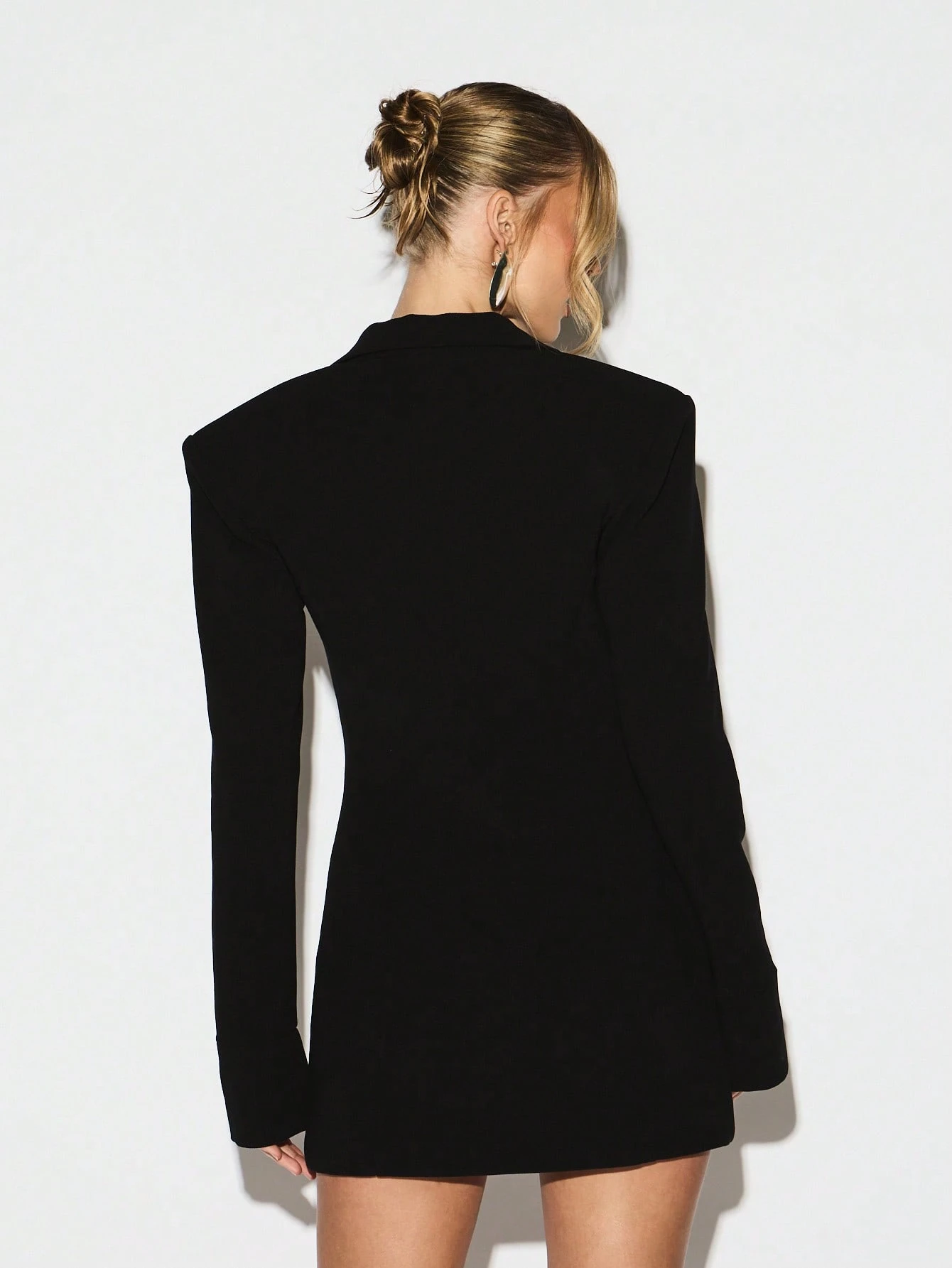 KIZN Deep V-Neck Bodycon Mini Dress With Hook Closure