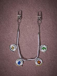 HARRY POTTER X SHEIN 1 pieza Cadena de cintura casual con estampado de dibujos animados lindo y de moda para mujeres, versátil y de alta gama, también adecuado como dije para bolso, fiesta, concierto, festival - Platino - Ver 2