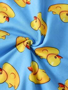 Teen Boys Trunks-Swim Trunks Boxer Brief Yellow Duck Print Blue Light Blue Two Pack Elastic Waistband Four Season 2026 New Year Essential Versatile And Comfortable Warm And Cute Style - Multicolor - View 3