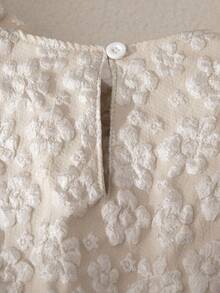 2 件套青少年女孩服装，包括提花编织圆领无袖背心、网眼蝴蝶结连衣裙和长袖开衫，适合秋季上学的百搭休闲装 - 卡其色 - 查看 8