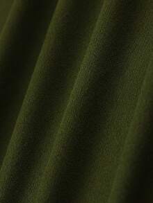Rovax Kaos Wanita Kasual Motif Bunga Leher Bulat Lengan Pendek, Musim Panas - Hijau Tentara - View 3