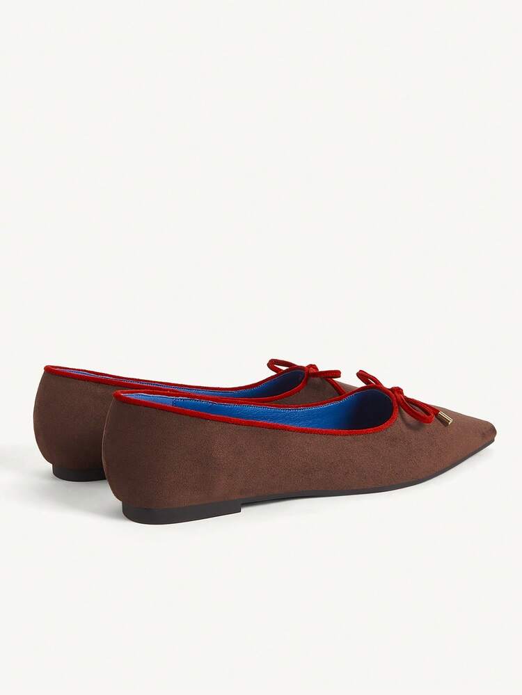 CUCCOO CHICEST Women's Elegant Commuter Flats With Bow Decor Pointed Toe For Christmas