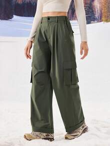 OutZeal 女士防水工装户外裤 露营徒步 - 墨綠色 - 查看 9