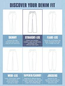 SHEIN EZwear High Waist Wide Leg Jeans - Black - View 6