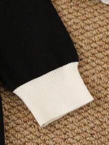 Sukienka sweterkowa z kołnierzykiem polo dla malucha, sukienka dzianinowa z długim rękawem i kokardką, styl uniwersytecki, odpowiednia do noszenia na co dzień, na wyjścia, święta i imprezy, może być prezentem