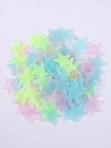 100pcs Glow-In-The-Dark Star Wall Stickers - Self-Adhesive, Space-Themed Decor For Bedroom, Living Room, Ceiling | Ideal For Parties & Events, Party Wall Decor|Glowing Star Decor|Reusable Wall Stickers, Star Decorations The Colorful Luminous Star And Moon Set Can Be Freely Pasted Together, And The Three-Dimensional Wall Stickers Are Glowing Stars