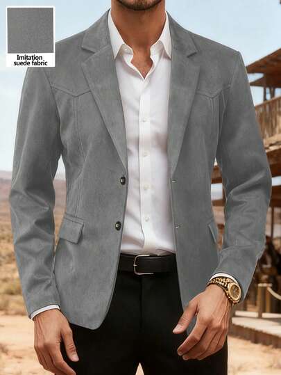 Manfinity Nomadique Chaqueta casual de hombre con cuello de ante, otoño/invierno