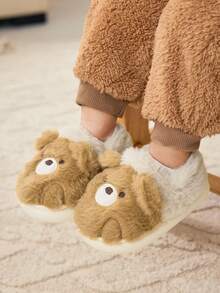Cozy Pixies 一双绒可爱趣味熊保暖防滑儿童日常休闲一脚蹬家居保暖宝宝拖鞋 - 彩色 - 查看 2