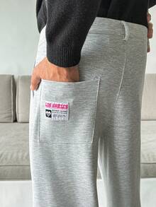HUEFORM Quần xếp ly màu trơn có đai thắt lưng dành cho nam, quần ống đứng thông thường đa năng - Xám - Xem 6