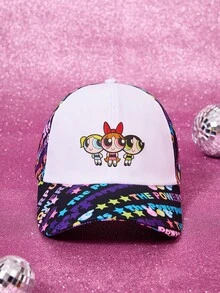 THE POWERPUFF GIRLS X SHEIN Boné de beisebol feminino - Branco - Ver 2