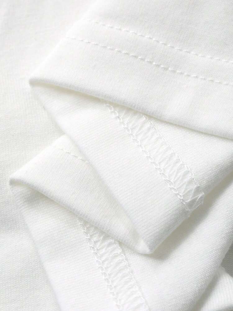 DAZY Kaos Rajut Lengan Panjang Berkerah Bulat dengan Motif Cetak untuk Anak Perempuan Remaja, Musim Gugur - Putih - View 8
