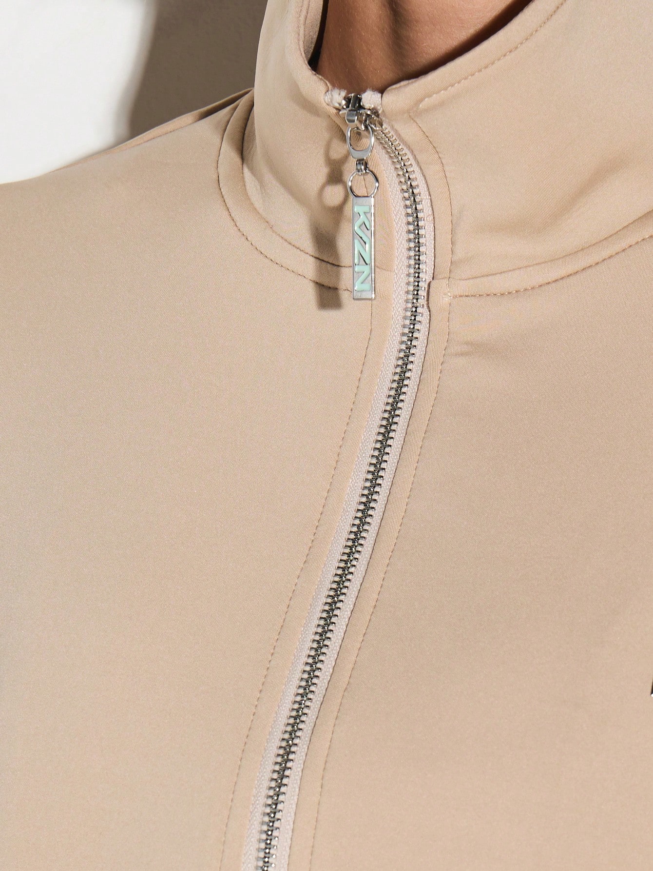 KIZN Neoprene Full Zip Sweatshirt With High Neck