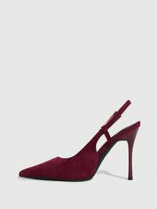CUCCOO SZL Zapatos de tacón de punta elegantes para mujeres para ir al trabajo - Burdeos - Ver 9