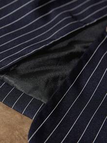 Aveloria Modichic Bộ vest kẻ sọc thời trang thanh lịch kiểu Hàn Quốc và quần ống rộng cho nữ - Màu xanh hải quân - Xem 8