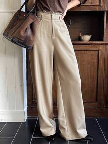 DAZY Women's Loose Casual Lace Patchwork Pants - Khaki - View 4