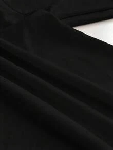Attitoon 休闲宽松露肩交叉翅膀印花加厚卫衣，秋冬款 - 黑色 - 查看 7