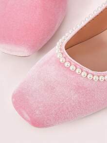 CUCCOO DOLLMOD 女士优雅珍珠平底芭蕾舞鞋 - 淺粉色 - 查看 8