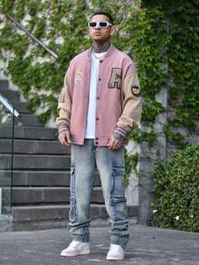 Devon Thys 男士时尚街头风格多口袋紧身牛仔裤 - 中等水洗藍 - 查看 1