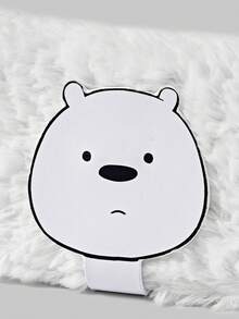 We Bare Bears X SHEIN A Yellow Plush Five-Pointed Star Pull Tab Fashion Cute Portable Change Purse