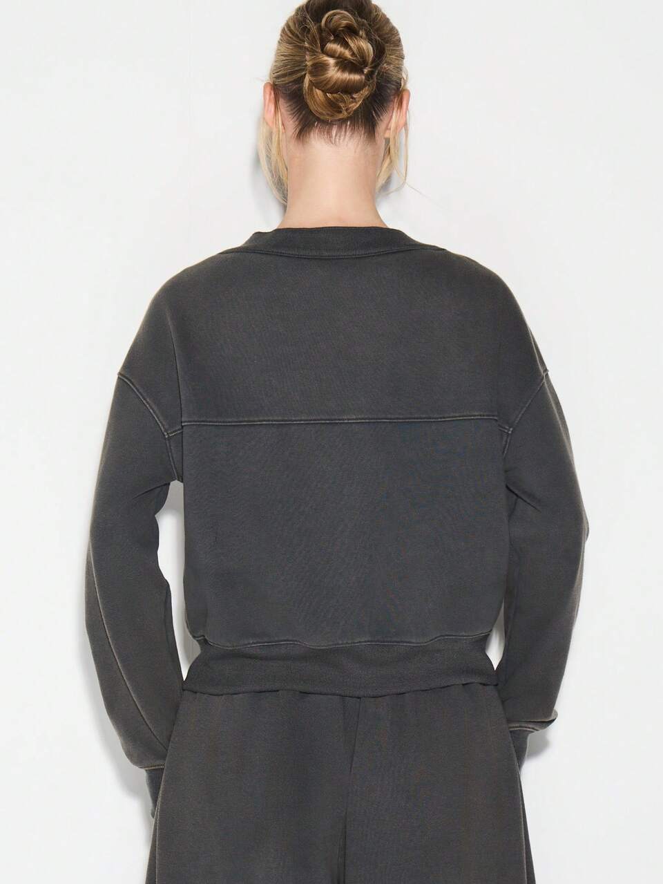 KIZN Button Front V-Neck Cardigan With Metal Tab