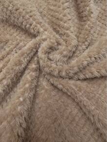 Airaco 女士休闲纯色卫衣，适合秋冬季穿着 - 卡其色 - 查看 5