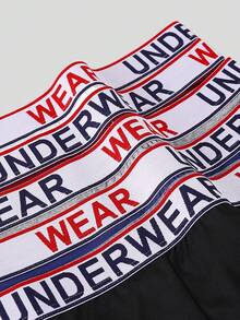 EasyFave 5pcs/Pack Men's Letter Waistband Casual Boxer Briefs - Multicolor - View 3