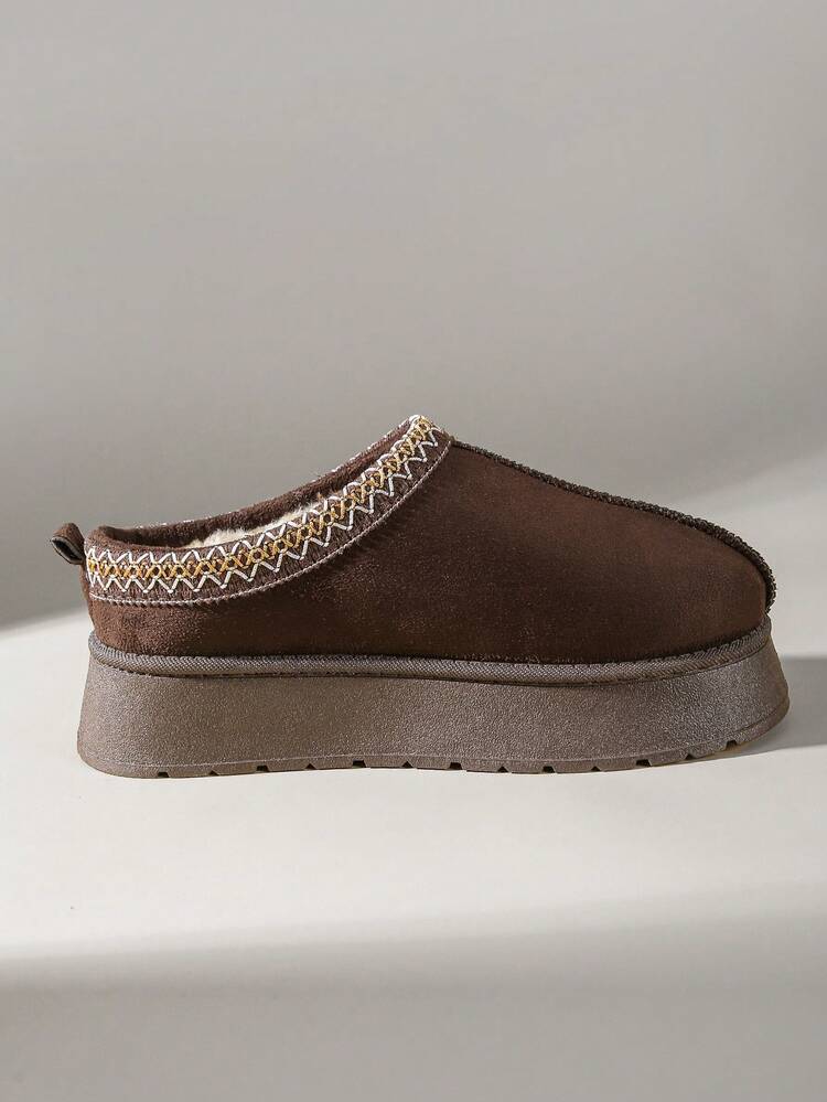 Solecia Women's Fashion Versatile Thick-Soled Snow Boots For Christmas - Coffee Brown - View 1