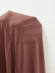 SHEIN Belle Vestido ajustado con hombros oblicuos, drapeado y abertura, vestido de dama de honor de unicolor - Café integral - Ver 7