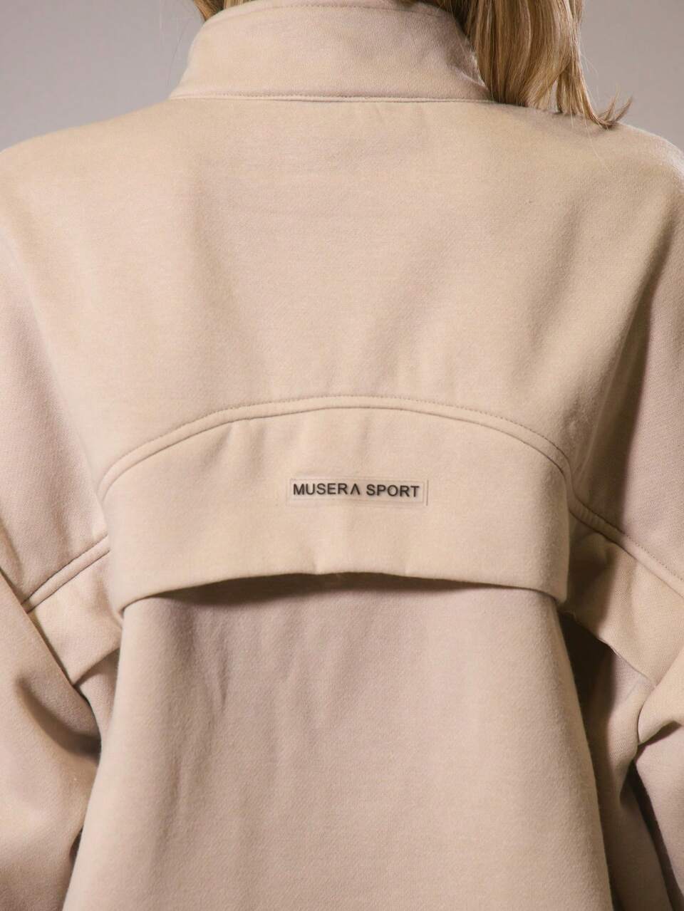 Active Oversized Drop Shoulder Seam Detail Zip Through Jacket Gym Workout Lounge Padel Fitness Casual Yoga Pilates Daily