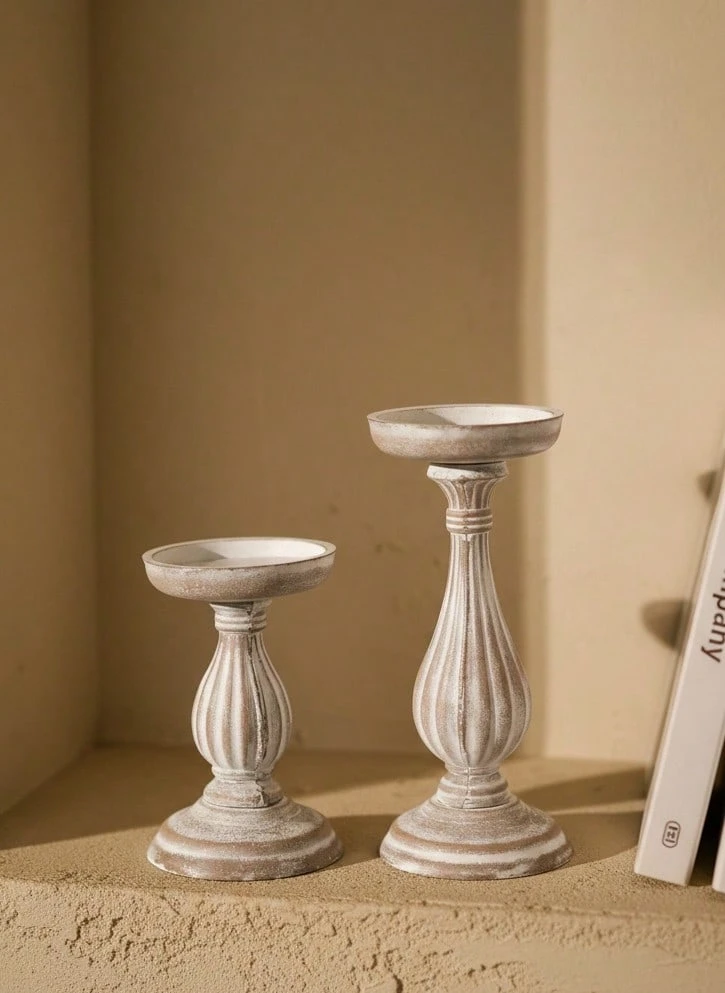 Cirelle 1 chiếc giá nến bằng gỗ cổ điển, chân nến phong cách trang trại mộc mạc cho phòng khách, bàn ăn, bữa tối lãng mạn dưới ánh nến, đạo cụ chụp ảnh, nhà ở, văn phòng, giá sách, trang trí bàn làm việc, thích hợp cho gia đình, đám cưới, trang trí ngày lễ - Nhiều màu - Xem 1