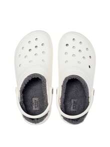 Crocs Classic Lined Women Clog White 203591 - White/Grey - View 2