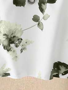SHEIN LUNE 2件套女士碎花圆领短袖上衣和裤子，新年休闲装 - 橄欖綠 - 查看 7