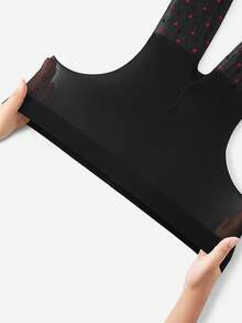 LUVLETTE 1pc Women's Jacquard Heart Patterned Pantyhose Tights