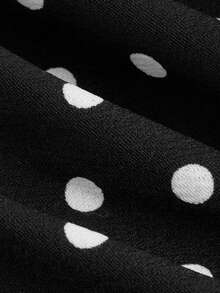 SHEIN MOD Váy ôm sát chấm bi cổ chữ V cho nữ, Váy dạ hội màu đen, Trang phục khoét rỗng, Váy thanh lịch cho nữ, Váy gợi cảm, Váy chấm bi màu đen - Đen và trắng - Xem 3