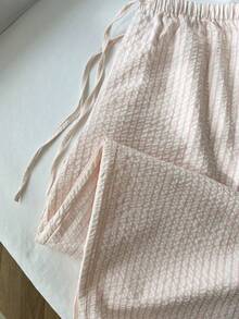 Elamini 女士低腰直筒休闲度假裤，学院风，春夏款 - 粉色 - 查看 6