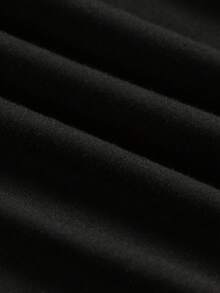 SHEIN Tall CURVE Plus Size Women Casual Solid Color Versatile A-Line Skirt - Black - View 6