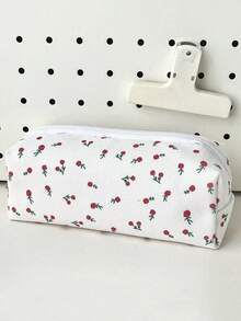 Túi dây rút họa tiết hoa 2 trong 1: Túi đựng mỹ phẩm & Hộp bút học sinh, Túi mỹ phẩm chống thấm nước dễ thương, thẩm mỹ cho trường học, du lịch, phòng tập thể dục | Túi đựng đồ dùng vệ sinh cá nhân và đồ dùng học tập di động - màu tím - Xem 6